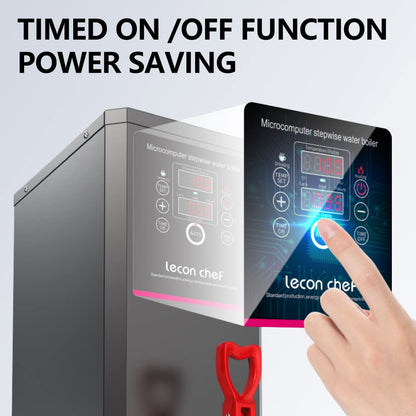 Lecon Chef Water Boiler Eletric Commercial Hot Water Dispenser Countertop with Filter Black Automatic 20L 1500W Fast Heating for Restaurant, Home, Office
