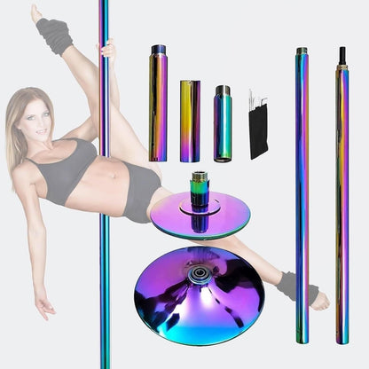 Portable Removable Pole with Ceiling Mount, Spinning/Static Mode, Fitness Equipment for Dancers & Beginners