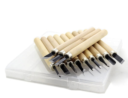HAZOULEN Wood Carving Knife Set, 12 Pcs Carving Tools for DIY Sculpture Beginners
