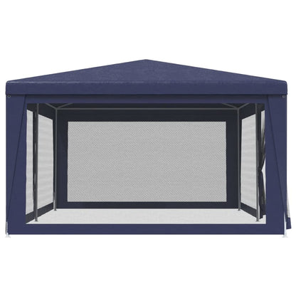 Party Tent, Blue 19.7'x13.1' HDPE, Waterproof UV Proof Outdoor Gazebo with 6 Mesh Sidewalls, Iron Frame for Events, Weddings, and Parties Outdoor Structures