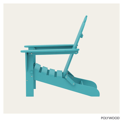 POLYWOOD AD5030AR Classic Folding Adirondack Chair, Height: 35.00" - Width: 29" - Depth: 35.00", Aruba