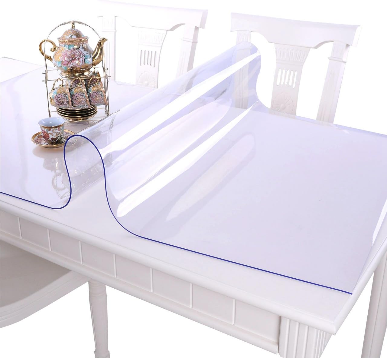 18 28 Inch 1.5mm NECAUX Custom x Clear Desk Cover Protector, Thick Plastic Desk Pad Mat, Table Cover Tablecloth