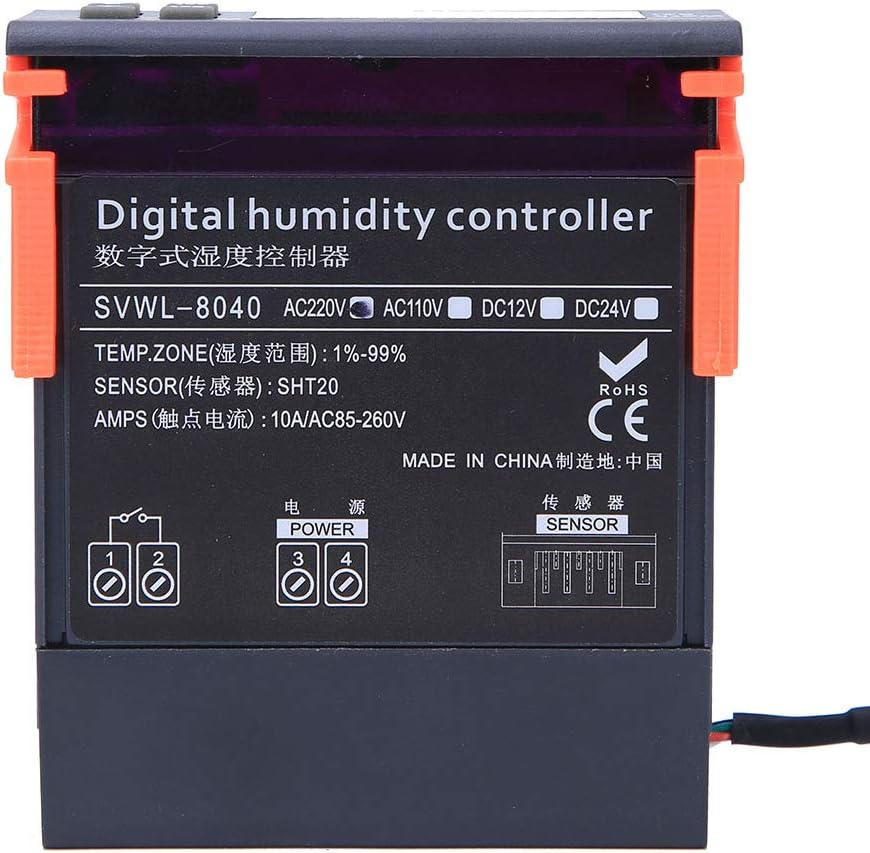 Fafeicy 220V Digital Air Humidity Control Controller, WH8040 Range 1%-99%RH, All-Purpose Digital Tool