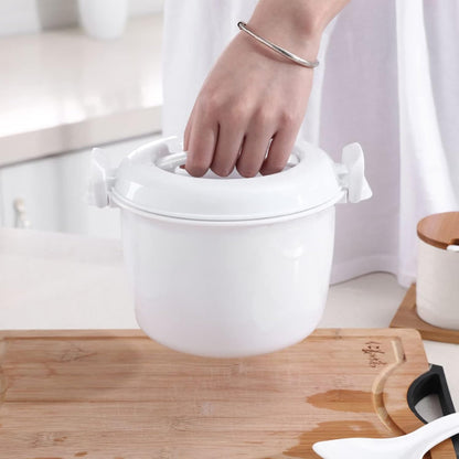 Hemoton Mini Microwave Steamer, Rice Cooker, Food Steamer Pot with Lid, Portable Microwave Cookware