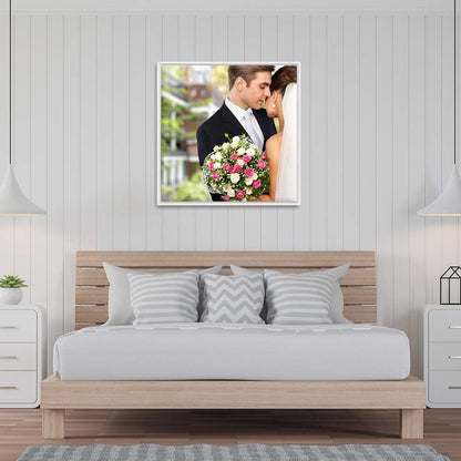 wall26 Framed Canvas Wall Art - Custom Living Room & Bedroom Decor | Ready to Hang, 24"x24", White Frame