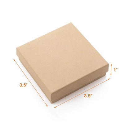 GEFTOL Jewelry Gift Boxes 20 Pack 3.5x3.5x1 Inch Cardboard Jewelry Boxes,Small Gift Boxes for Jewelry Earrings Necklaces Handmade Bangles Bracelets(Brown)