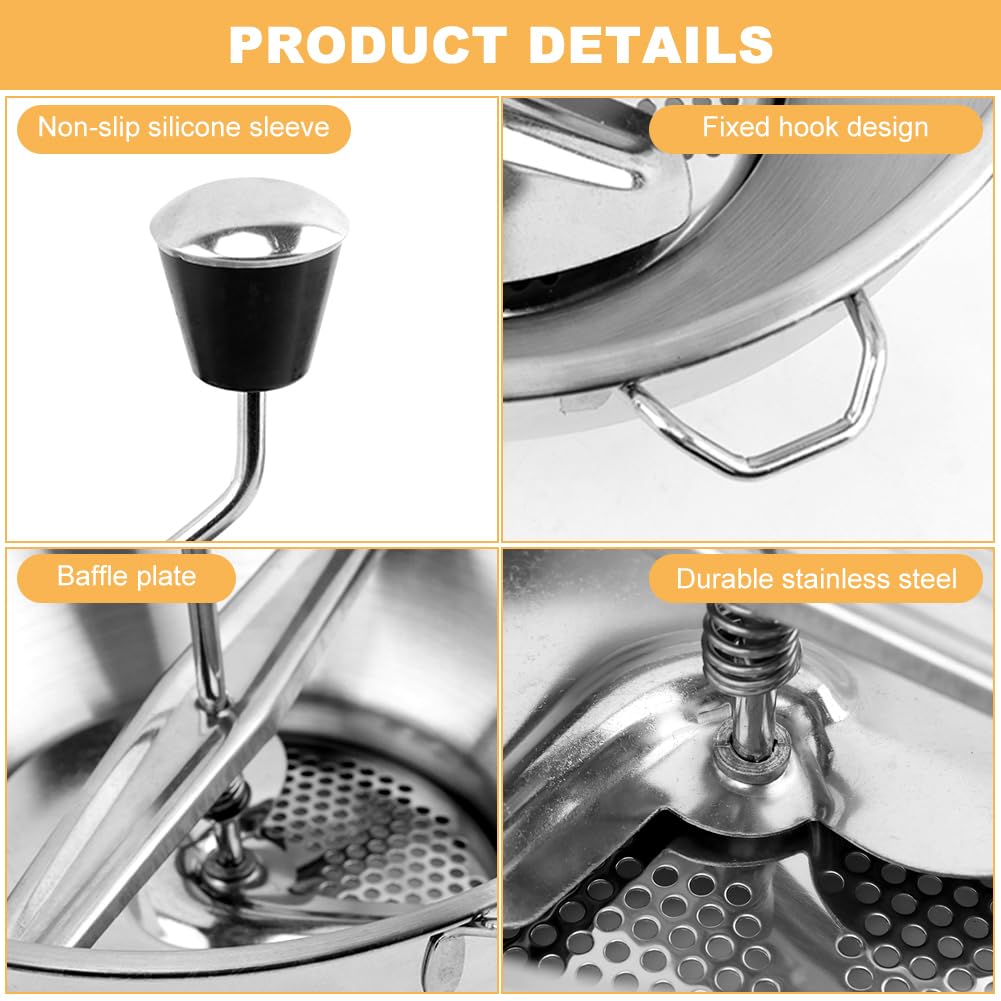 Ergonomic Food Mills With 3 Milling Discs, 8" Stainless Steel Rotary Food Mill with Hand Crank for Tomato Sauce, Mashed Potatoes(Sliver)
