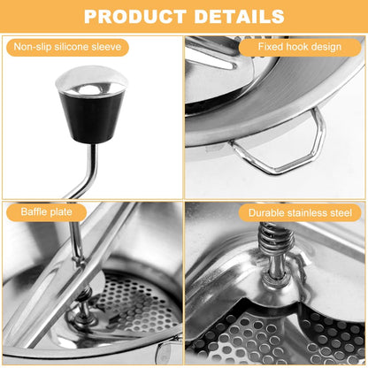 Ergonomic Food Mills With 3 Milling Discs, 8" Stainless Steel Rotary Food Mill with Hand Crank for Tomato Sauce, Mashed Potatoes(Sliver)