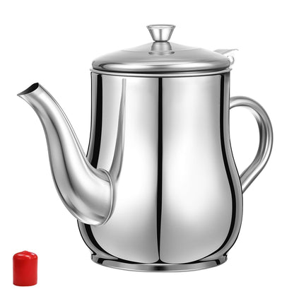 Yardwe Stainless Steel Oil Filter Pot - 24Oz Oil Dispenser with Fine Mesh Strainer for Kitchen Storage and Grease Container