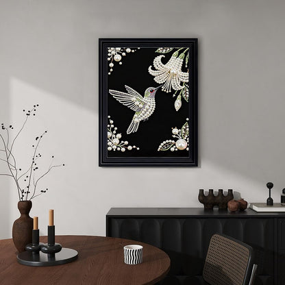 DPDAKIT Hummingbird Pearl Diamond Painting Kits for Adults, 5D Pearl Diamond Art Kits for Adults Beginner, DIY Diamond Dots Gem Art Craft for Home Decor 12x16 inch