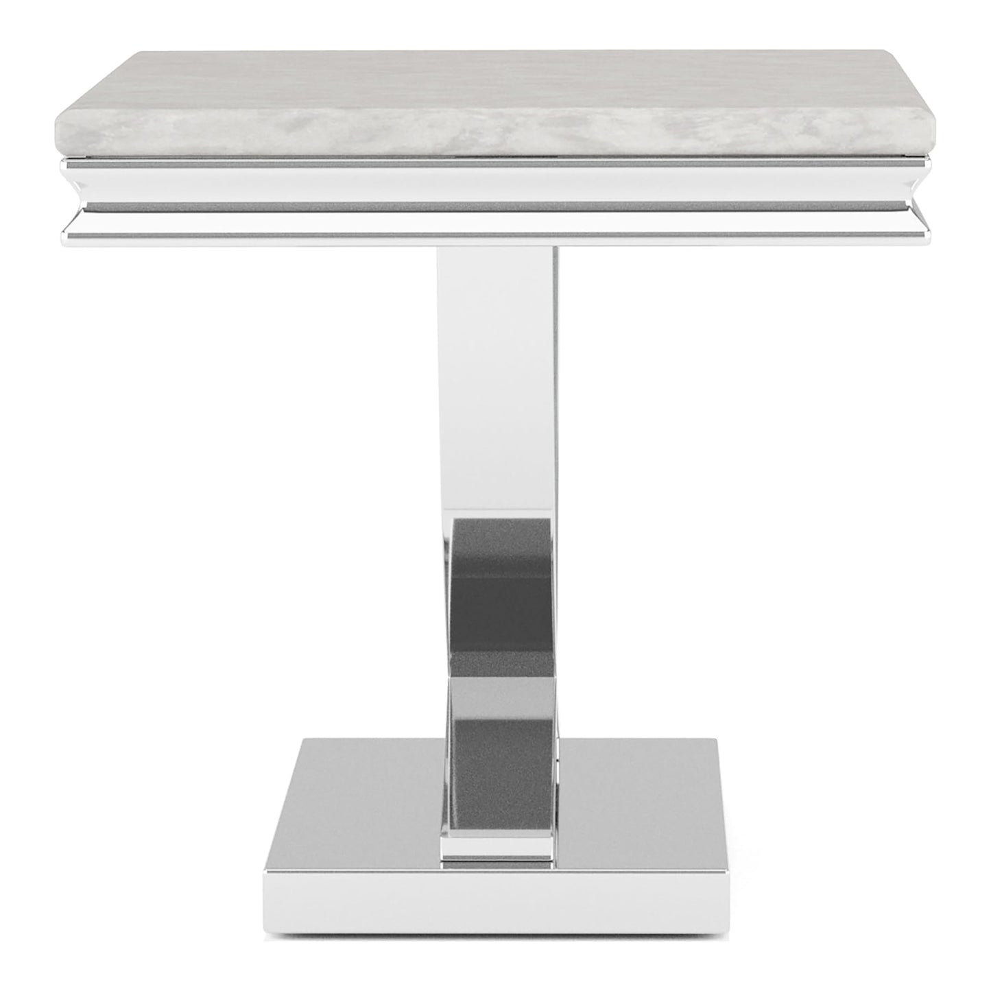 Furniture of America Obera 18mm Faux Marble Top 2-Piece Coffee Table Set with X-Shaped Base, Metal Construction, Home Decor for Living Room, Lounge Area, Office, Chrome