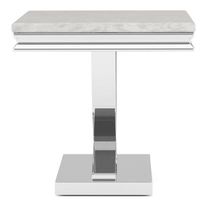 Furniture of America Obera 18mm Faux Marble Top 2-Piece Coffee Table Set with X-Shaped Base, Metal Construction, Home Decor for Living Room, Lounge Area, Office, Chrome