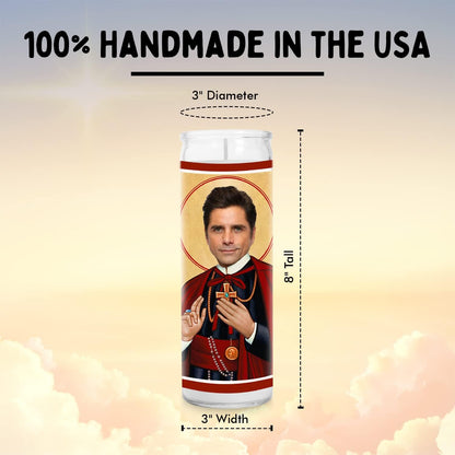Stamos Celebrity Glass Jar Candle – Unscented Handmade Soy Wax Votive Candle for Home Decor Collectible