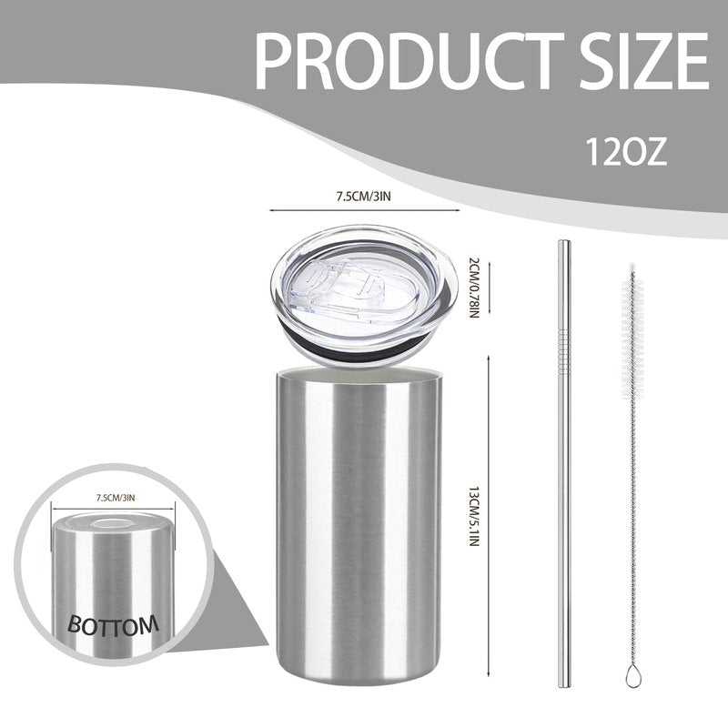 YOUKE OLA 16 Pack Tumblers Blanks Bulk Skinny Straight Tumbler Stainless Steel Double Wall Insulated Water Bottles with Lid & Straw for DIY Gift, 12oz Silver