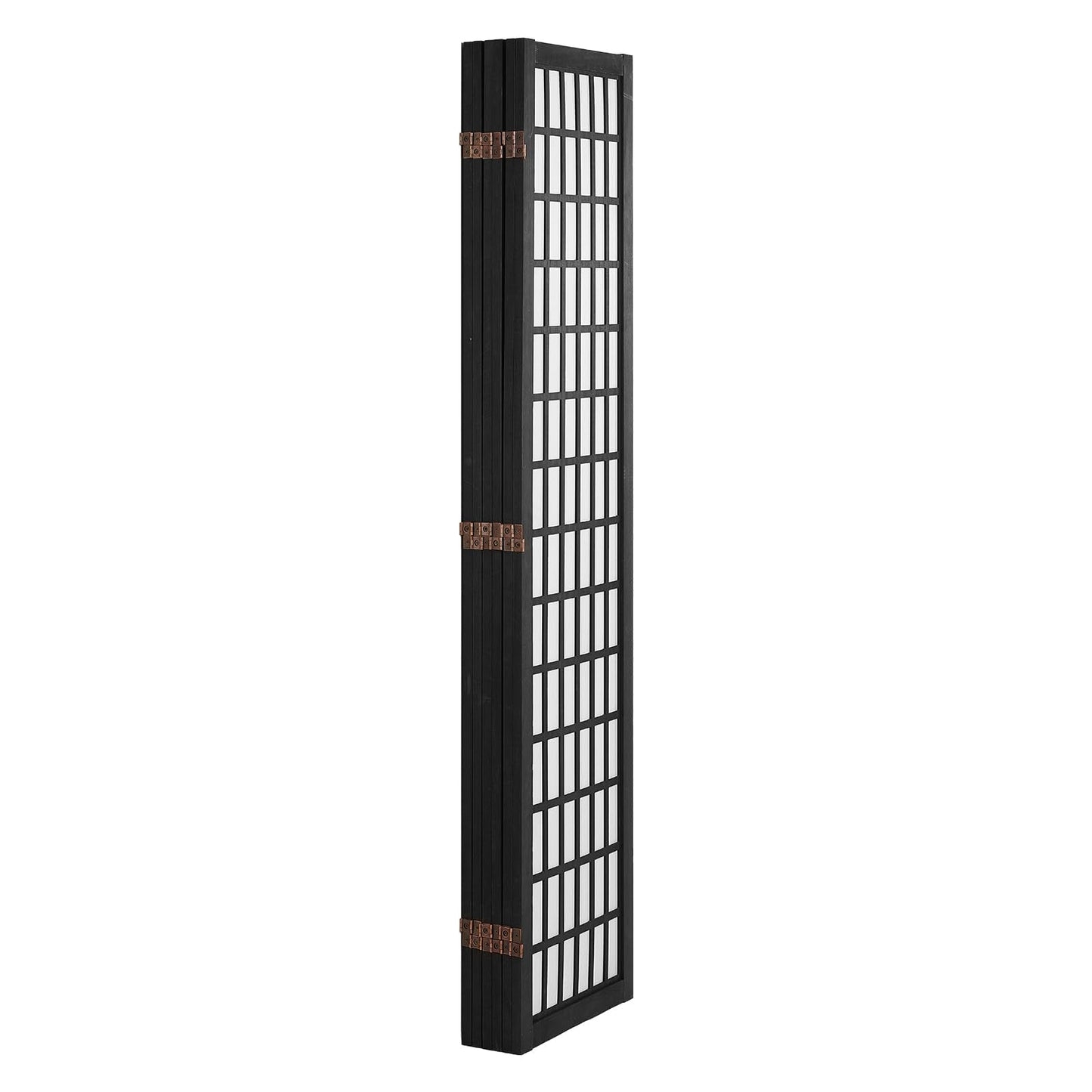Amacv Room Divider, 6 Panel Japanese Room Divider, Folding Privacy Screen Indoor, Portable Partition Dividers and Decoration Screens, for Room Separation, Home, Office, Restaurant & Bedroom (Black)