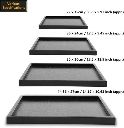 Solid Wood Serving Tray, Rectangle Shape, Tea Coffee Drinks Plate, 12.5 x 9.45 inch