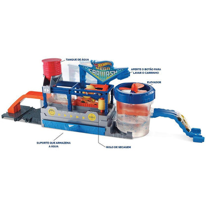 Hot Wheels FTB66 City Mega Car Wash Connectable Play Set with Diecast & Mini Toy Car