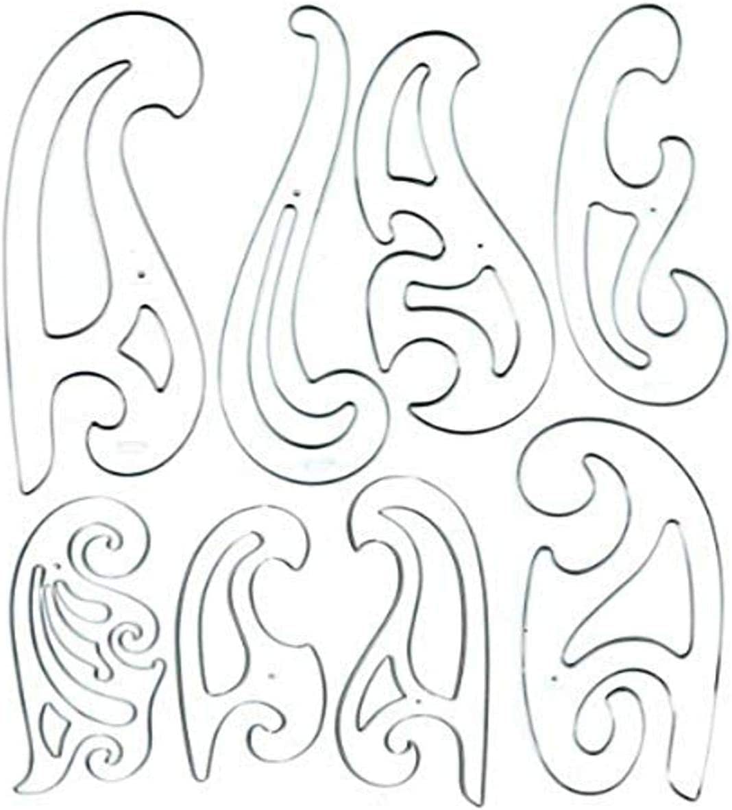 Westcott French Curve Template, Set of 8 (FC-8)