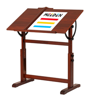 MEEDEN Vintage Wooden Drafting Table: 35.5" x 23.5'' Artist Drawing Table with Adjustable Height & Tilting Tabletop - Studio Painting Craft Desk for Writing Reading Sketching