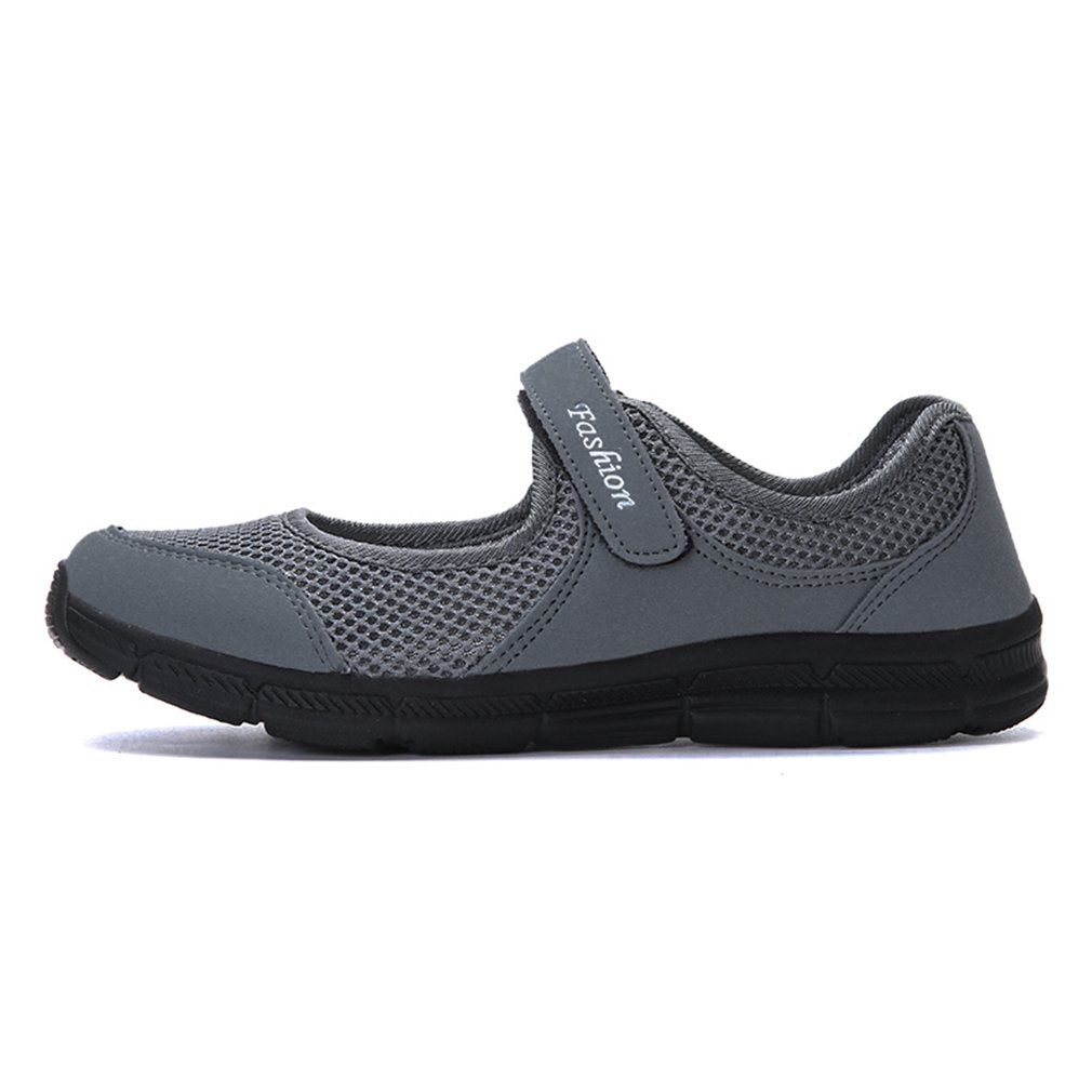 Women's Casual Walking Sneakers - Lightweight Breathable Flat Shoes (8, Grey)
