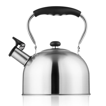 Whistling Tea Kettle – 2.64 Quart Stovetop Teapot, Stainless Steel Water Kettle for Camping & Kitchen, Foldable Handle – Perfect for Coffee & Tea