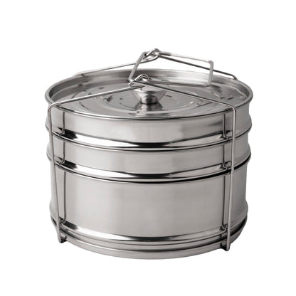 YQGQSUAK 3-Tier Stackable Steamer Insert Pans with Sling for Instant Pot Accessories 6/8 Qt - Pot in Pot, Food Steaming Trays, Dishwasher Safe, 304 Stainless Steel, 7.6" x 8.3"