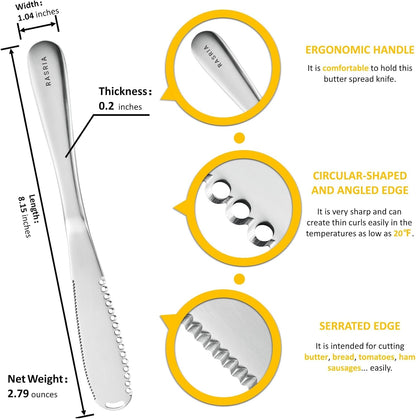 Butter Spreader Knife for Cold Butter above 20?, Slicer, Curler, Grater, Butter Blade (2 knives)