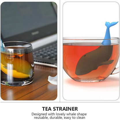 PRETYZOOM Silicone Tea Infuser Strainer - Whale Loose Leaf Tea Diffuser, Reusable Tea Holder