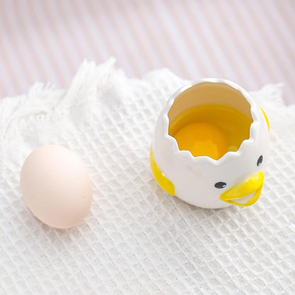 Chicken Egg Separator, Ceramic Baking Tool - Cute Chick Design for Automatic Yolk & White Separation, Fun Kitchen Gadget for Baking, Cooking, and Breakfast Prep