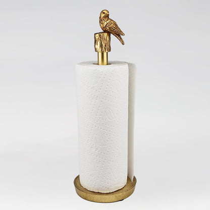 JKONCETTO Paper Towel Holder Countertop, Gold Paper Towel Stand with Bird Design Top