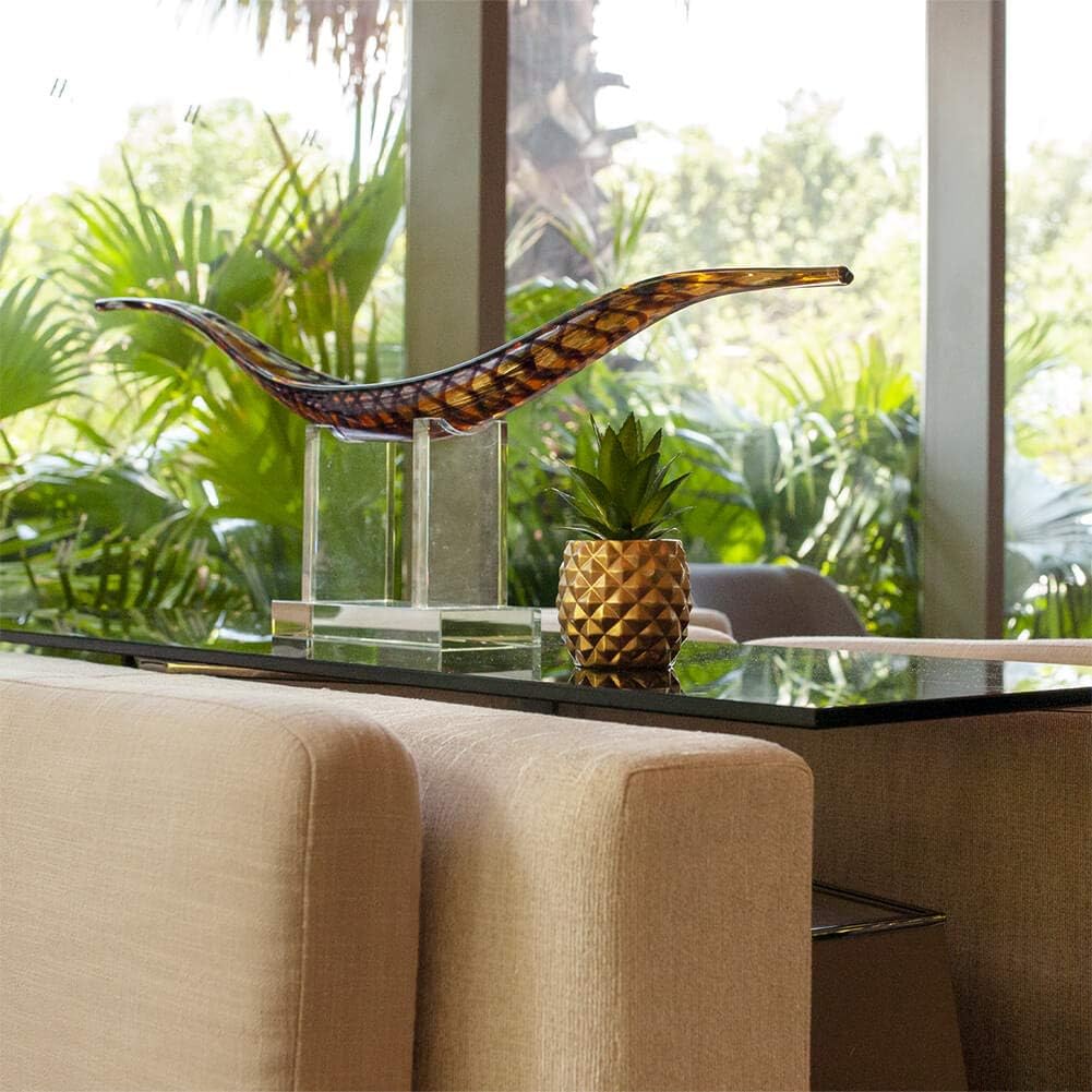 Artificial Succulent Pineapple Room Decor - House Greenery for Hotel, Restaurant, Home Office Kitchen Table (01 Gold)