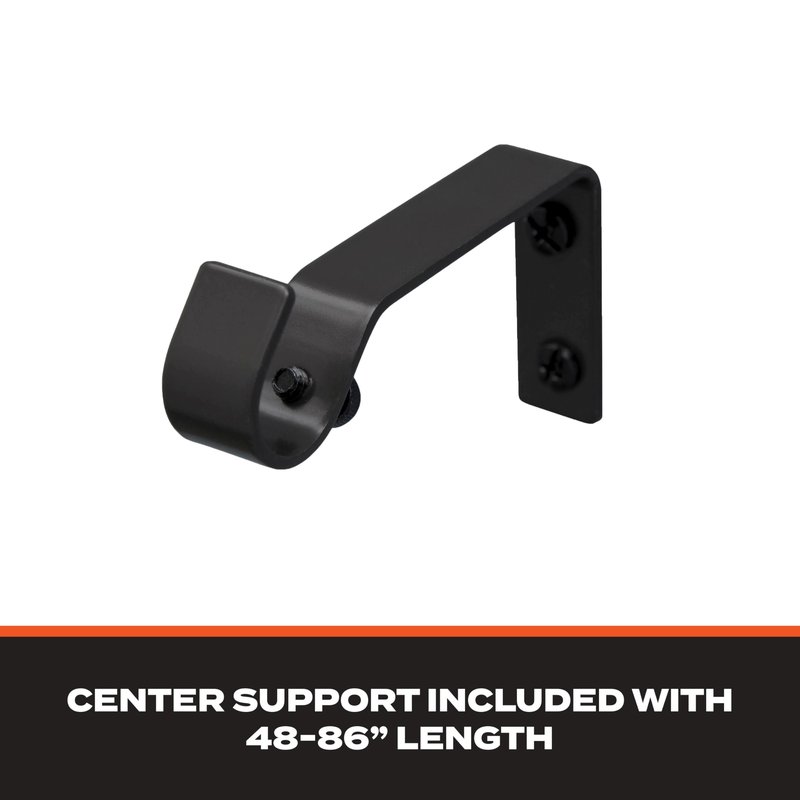 Sun Zero – Wrap Around Curtain Rod, Blackout Room Darkening Design with 5/8" Steel Tube, Adjustable 28–48", Black