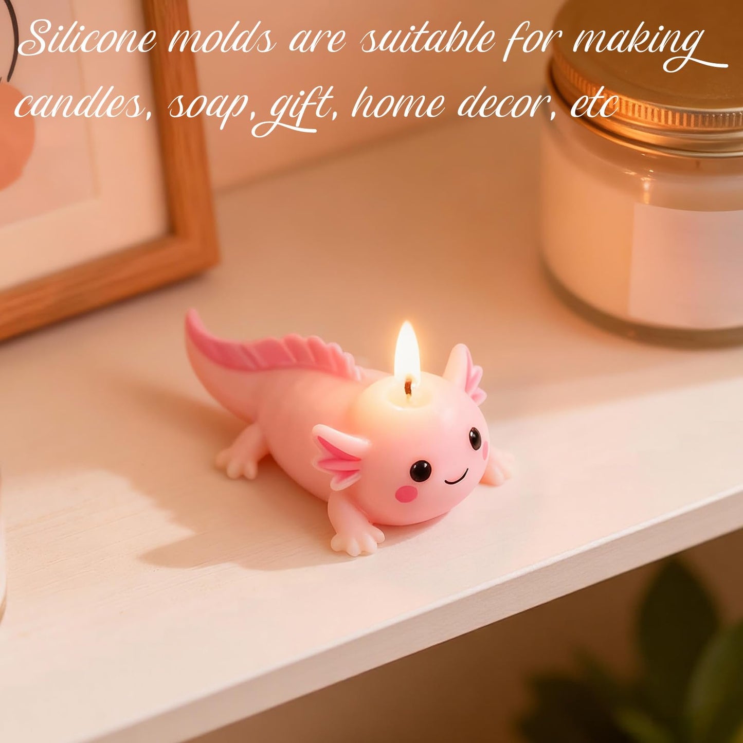 Axolotl Silicone Candle Mold, Animal Candle Mold for Candles Making Resin Casting Aromatherapy Candles Wax, Handmade Wax Soap, Gypsum Clay Home Decoration