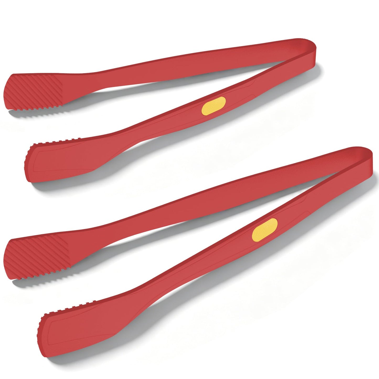 Beijiyi Kitchen Tongs for Cooking, 9" & 12" Set, Silicone Cooking Tongs with Silicone Tip for Nonstick Cookware, 600°F Heat Resistant, Stainless Steel Core, Great for Grilling and Serving Food (Red)