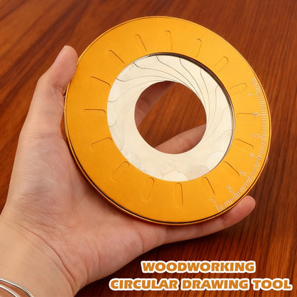 Adjustable Circle Drawing Maker, Stainless Steel & Aluminum Alloy Rotary Round Template, Measuring & Drawing Ruler, Geometric Plotting Compass Tool(Gold,Size:5 inch)