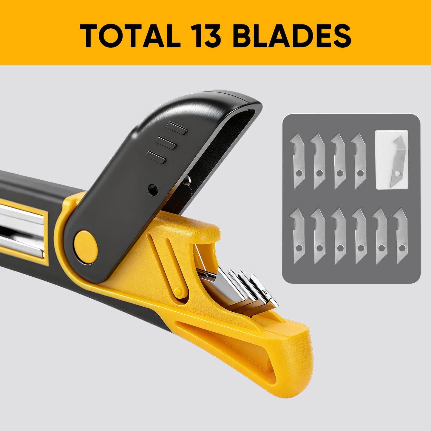 STEELITE Plexiglass Cutter Acrylic Cutting Knife and 13 Pcs Blade Set, Easy to Use Multi-Use Cutter with Cutting Blade