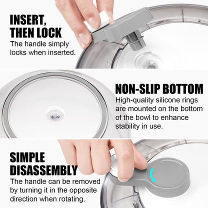 KEOUKE Manual Salad Spinner - Hand-Crank Vegetable & Lettuce Dryer for Washing, Spinning, and Draining Greens, Fruits, and Vegetables - Food-Grade Material, Easy-Clean Detachable Parts 4.2Qt.