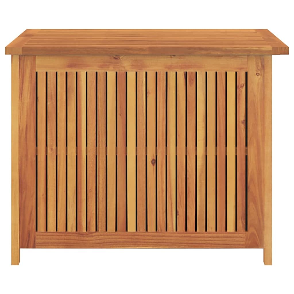 RCODSSK Solid Acacia Wood Patio Storage Box, 29.5x29.5x22.8 Inch Wooden Storage Box for Cushions, Pillows, and Garden Tools, with Water-Proof Bag for Indoor Outdoor Use