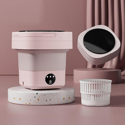 8L Portable Mini Washing Machine for Underwear, Baby Clothes, or Small Items, Lightweight (Pink)