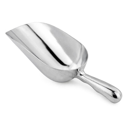 New Star Foodservice 34547 One-Piece Cast Aluminum Round Bottom Bar Ice Flour Utility Scoop, 24 -Ounce, Silver (Hand Wash Only)