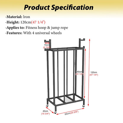 Qiokoith Exercise Rope and Stand Portable Fitness Equipment Organizer for PE Classes and Gyms