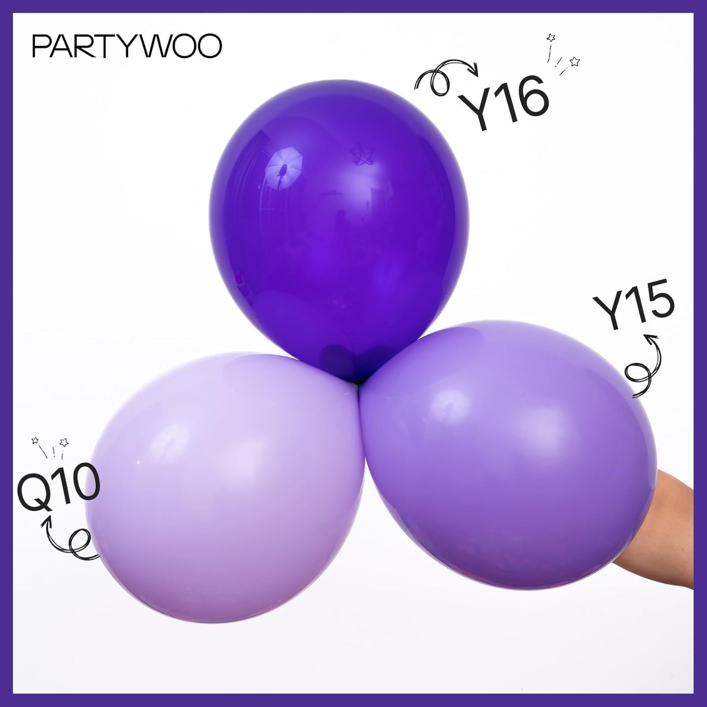 PartyWoo Lavender Balloons - 100pcs Pastel Purple Balloon Arch Kit for Baby Showers & Parties | 5-12 Inch Sizes