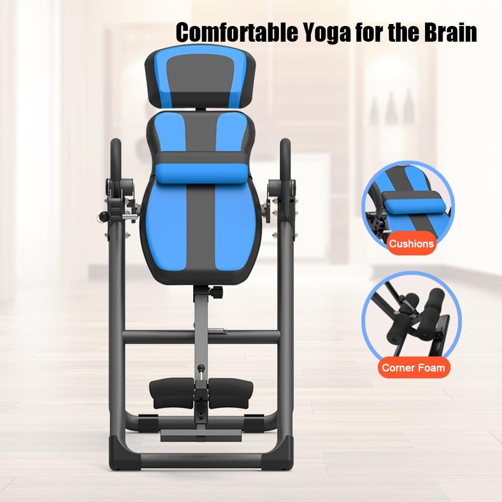 OZBMA Premium Inversion Table with Removable Head Pillow and Lumbar Support Pad, Heavy Duty, Up to 330 lbs