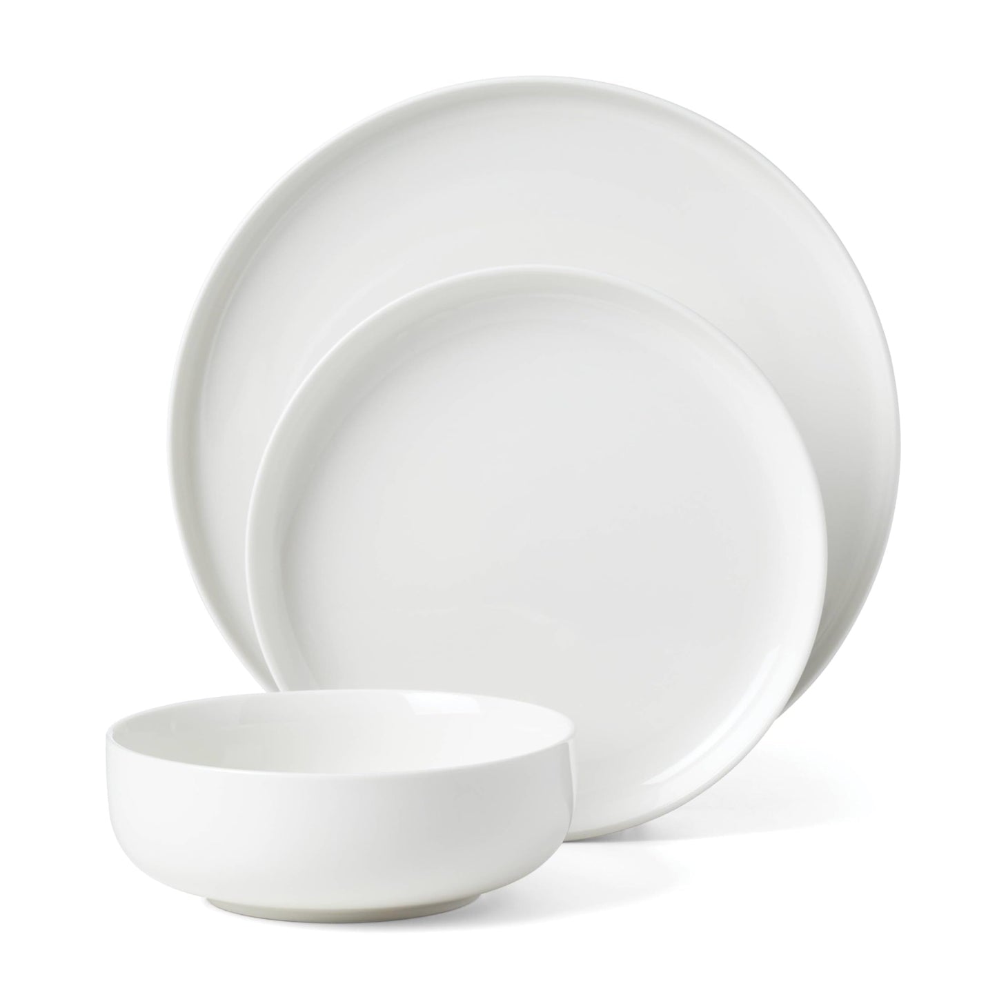 Oneida Dinnerware Set, 24 Seven White 24-Piece Dinnerware Set, Service For 8, Porcelain Material, Dishwasher And Microwave Safe, Bowls, Plates And Bowls, Dinner Dishes, Plates, Home (White, 24 Piece)