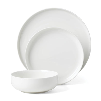 Oneida Dinnerware Set, 24 Seven White 24-Piece Dinnerware Set, Service For 8, Porcelain Material, Dishwasher And Microwave Safe, Bowls, Plates And Bowls, Dinner Dishes, Plates, Home (White, 24 Piece)