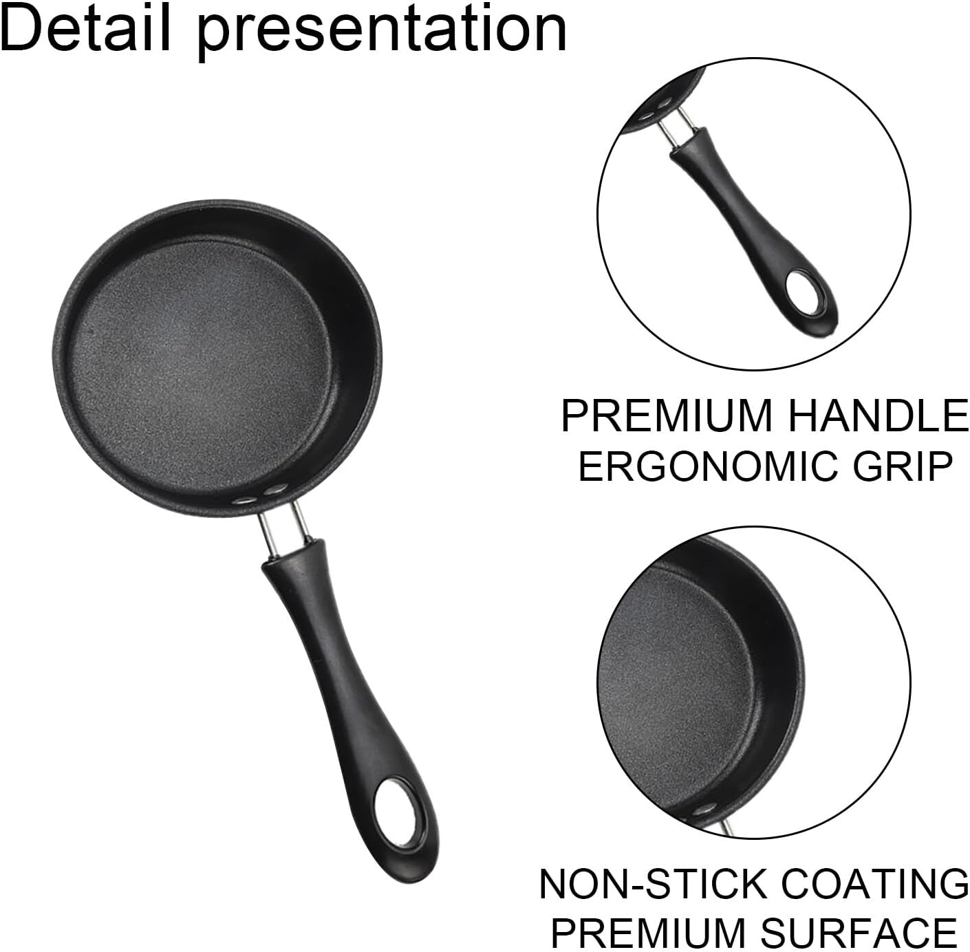 Egg Frying Pan, 4.7-Inch Small Nonstick Pan with Lid, Heat Resistant Skillet for Cooking, Portable Omelet Pan