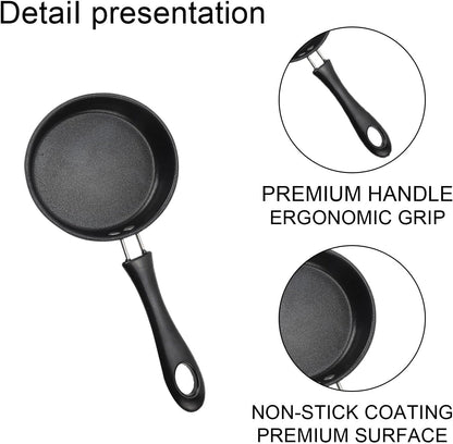 Egg Frying Pan, 4.7-Inch Small Nonstick Pan with Lid, Heat Resistant Skillet for Cooking, Portable Omelet Pan