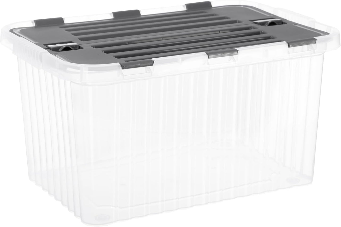 Superio Clear Storage Box with Lid, Stackable Plastic Container Bins for Organizing Home, Office, and Dorm
