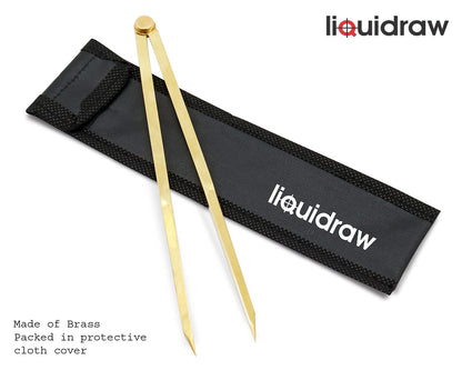 Liquidraw Solid Brass Navigation Divider 8" (20cm) | Single Handed Marine Nautical Plotting Tool | Professional Navigational Instrument for Drafting, Maritime Measurement & Technical Drawing