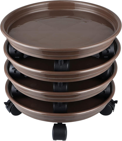 Skelang 4 11.8 Inches, 125 Lbs Pcs Plant Caddy Plant Pallet with Brake Wheels, Plant Stand Roller for Indoor